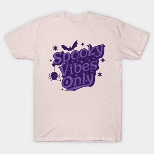 Spooky Vibes Only Retro Purple Halloween T-Shirt